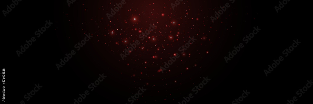 Fototapeta premium Red bokeh light background. Glitter effect with particles. Magic dust. Glitter blur texture.
