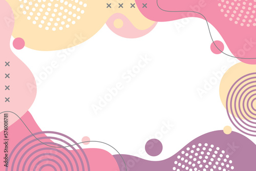 Flat abstract background in pastel colors with geometric shapes and lines. Vector illustration