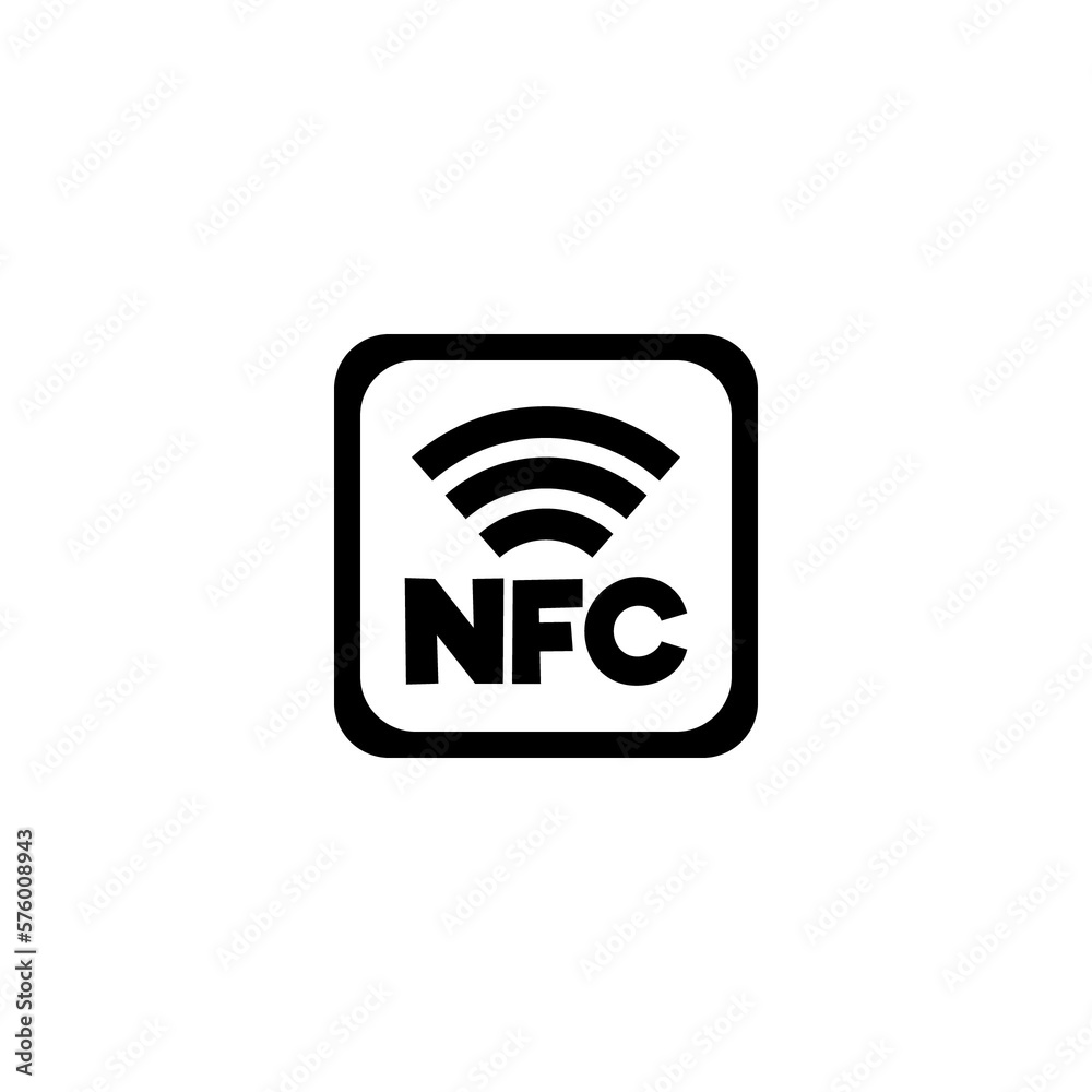 NFC protocol payment sign in square frame, vector illustration i NFC protocol payment sign in square frame, vector illustration i
