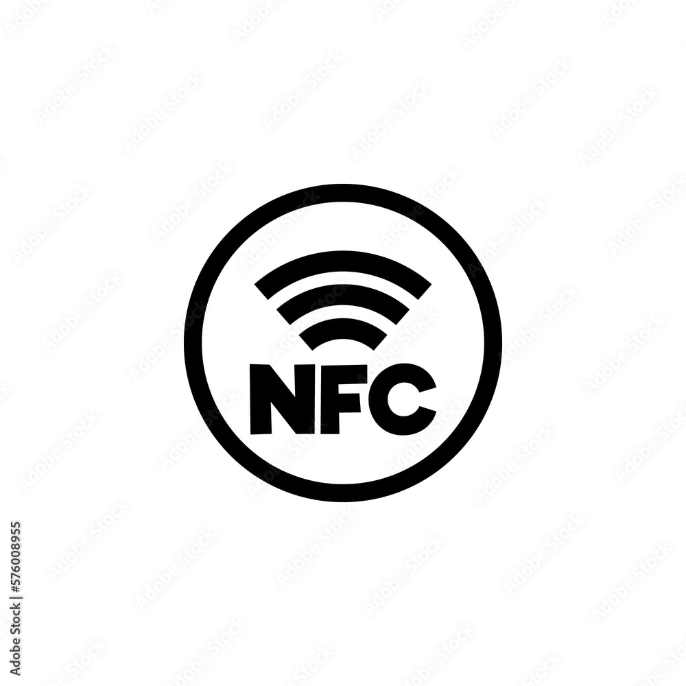 Cashless NFC payment technology symbol or sign vector illustrati Cashless NFC payment technology symbol or sign vector illustrati