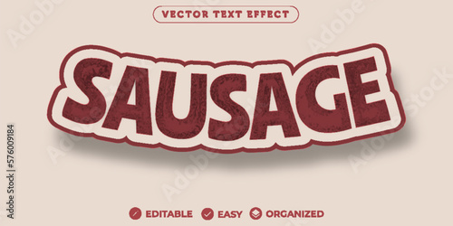 Sausage Text Effect,Fully Editable Font Text Effect