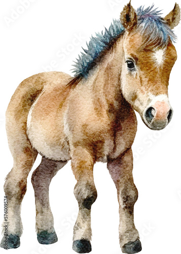 Cute little pony illustration created with Generative AI technology