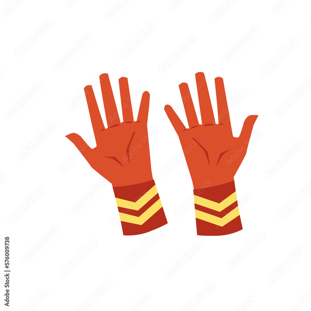Obraz premium Biker or racer gloves icon cartoon flat vector illustration isol
