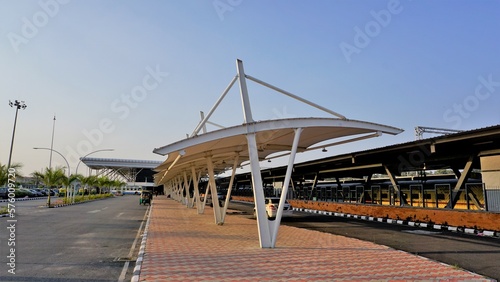 Bangalore,Karnataka,India-October 26 2022: Premises of Sir M Visvesvaraya Terminal or SMVB premises at golden hour at evening.