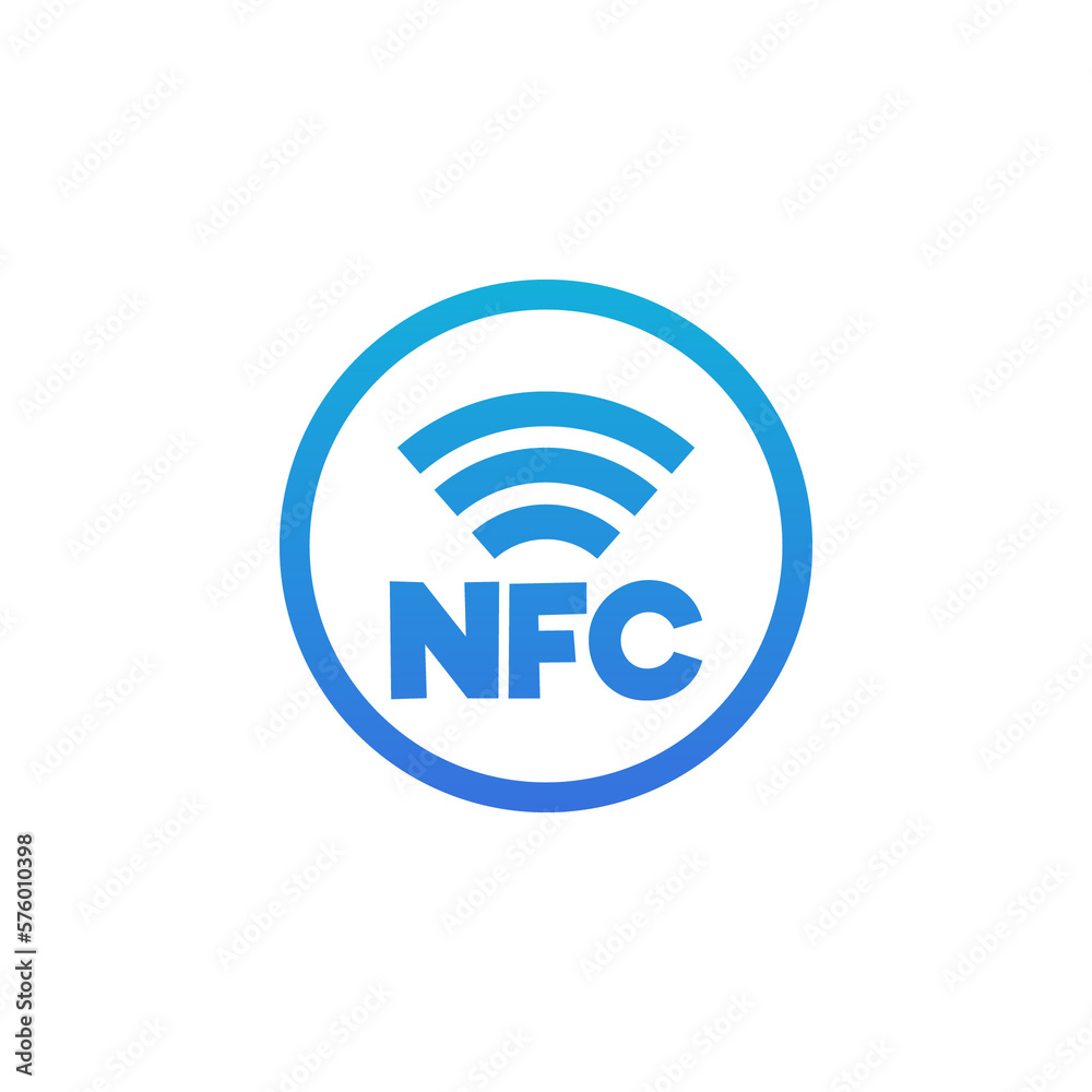 NFC transaction symbol or sign, vibrant gradient vector illustra NFC transaction symbol or sign, vibrant gradient vector illustra