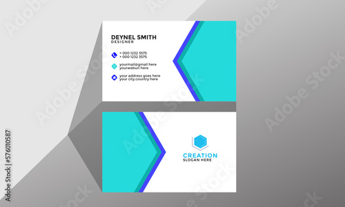  professional creative modern business card design with blue and sky color