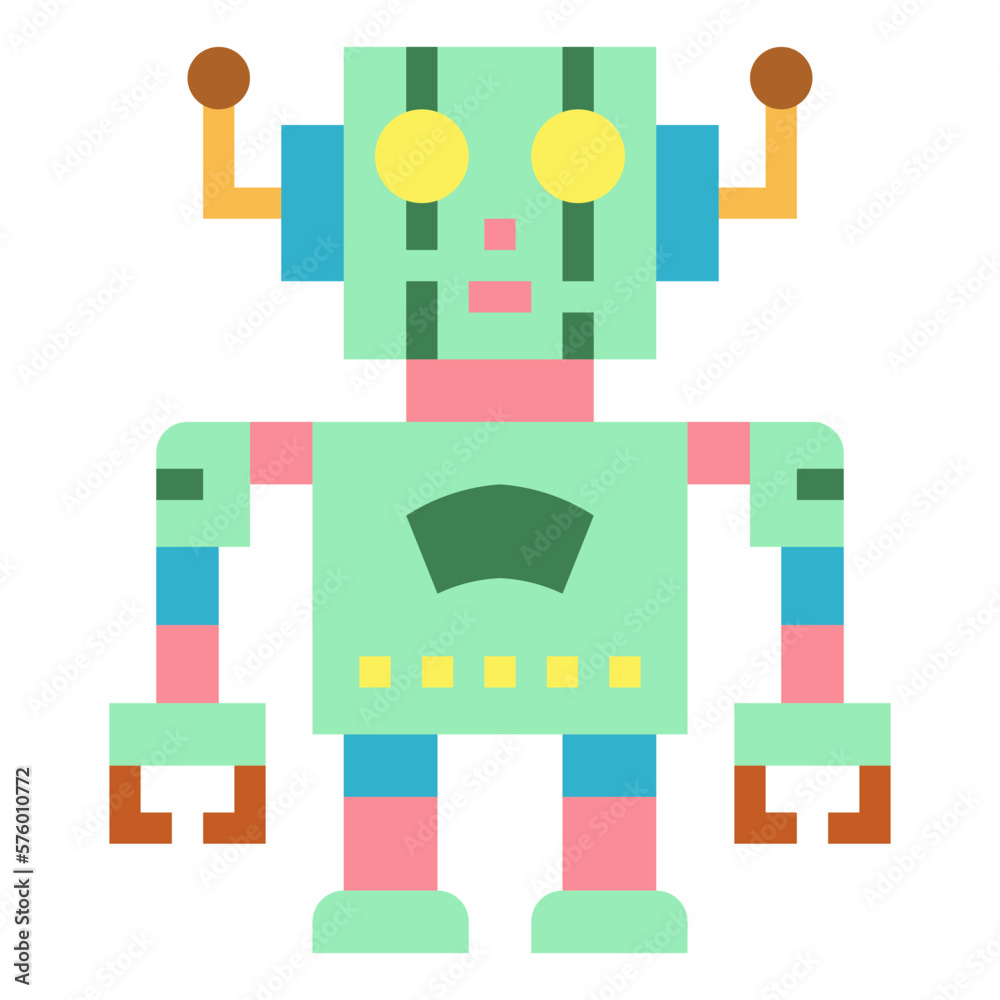 robot flat icon style