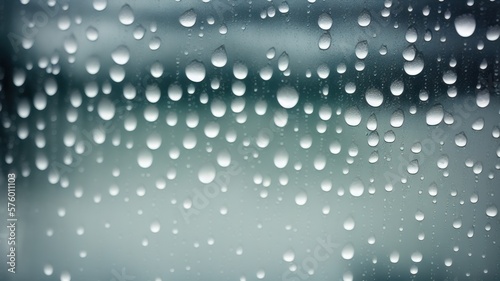 rain drops on window - generative ai illustration