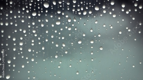 rain drops on window - generative ai illustration
