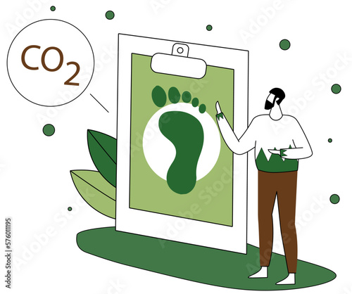 Sustainable economic growth strategy, recourses reuse and reduce co2 emission and climate impact. ESG, green energy and industry concept. Vector illustration.