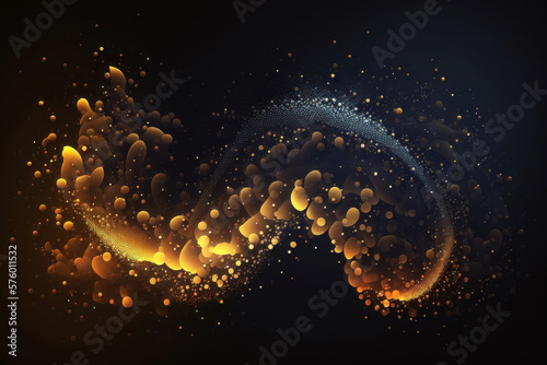 Particle abstract background closeup. AI generation