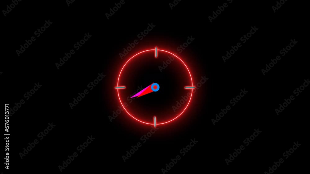 digital glowing analog clock animation on time and 24 hours neon circle background digital glowing analog clock animation on time and 24 hours neon circle background