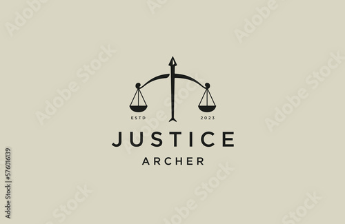 Justice of archer logo design template flat vector