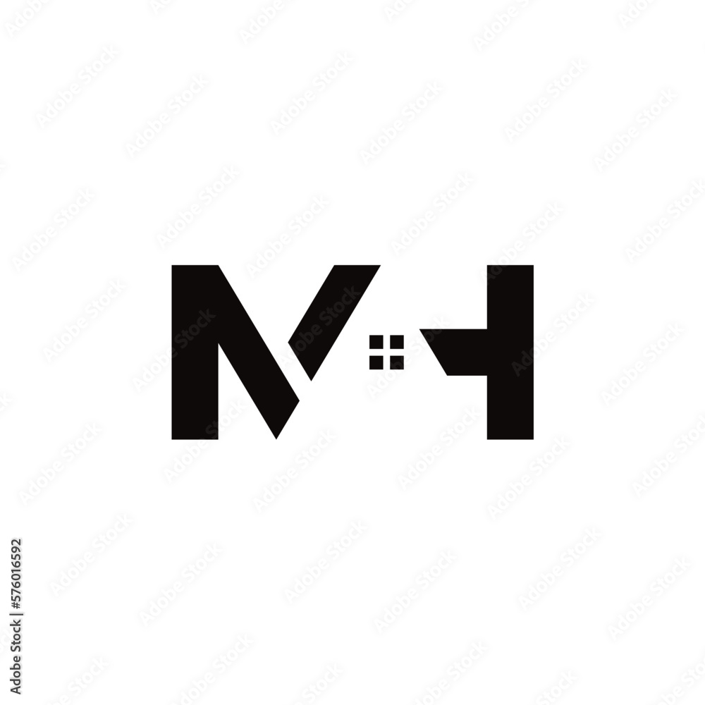 Obraz premium MAH Initial Letter with Roof House Logo Template