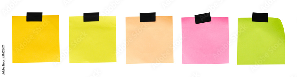 Fototapeta premium set of color sticky notes with tape