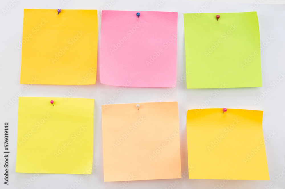Blank of pastel sticky note with Needle Blank of pastel sticky note with Needle
