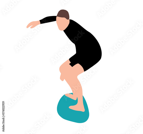 Surf pose isolated - Man doing surf	