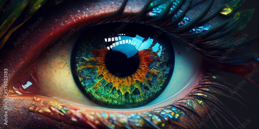 Fototapeta premium Close-up shot of an eye Generative AI