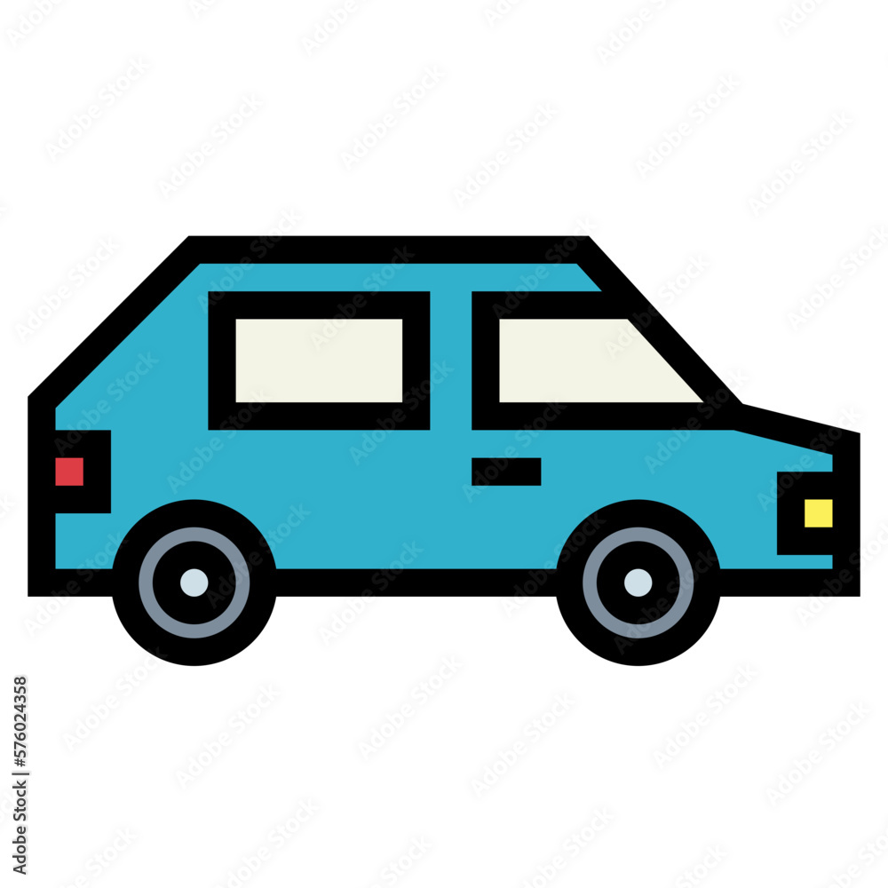 car filled outline icon style