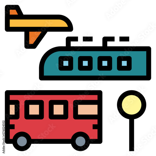 transportation filled outline icon style