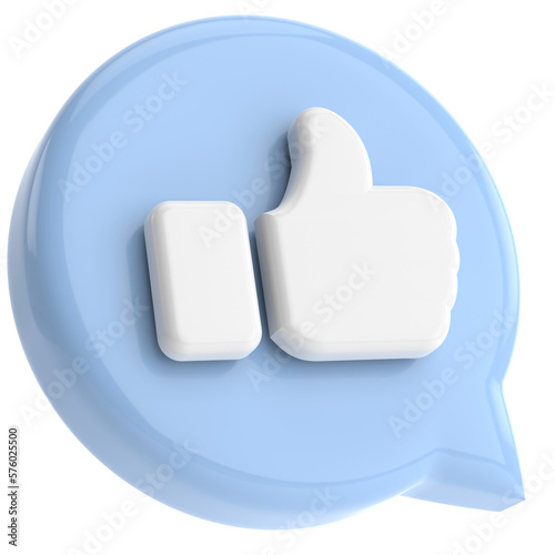 like button. like icon. 3D illustration. photo