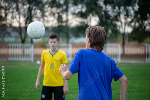 Two boys on the soccer field © Vesna