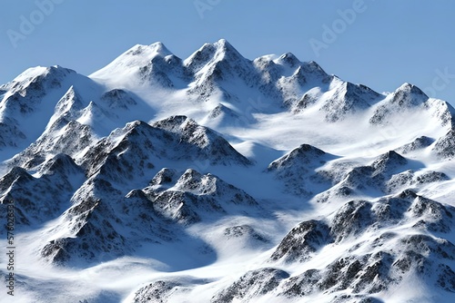 Snowy mountains Isolate on white background 3d illustration. Generative AI