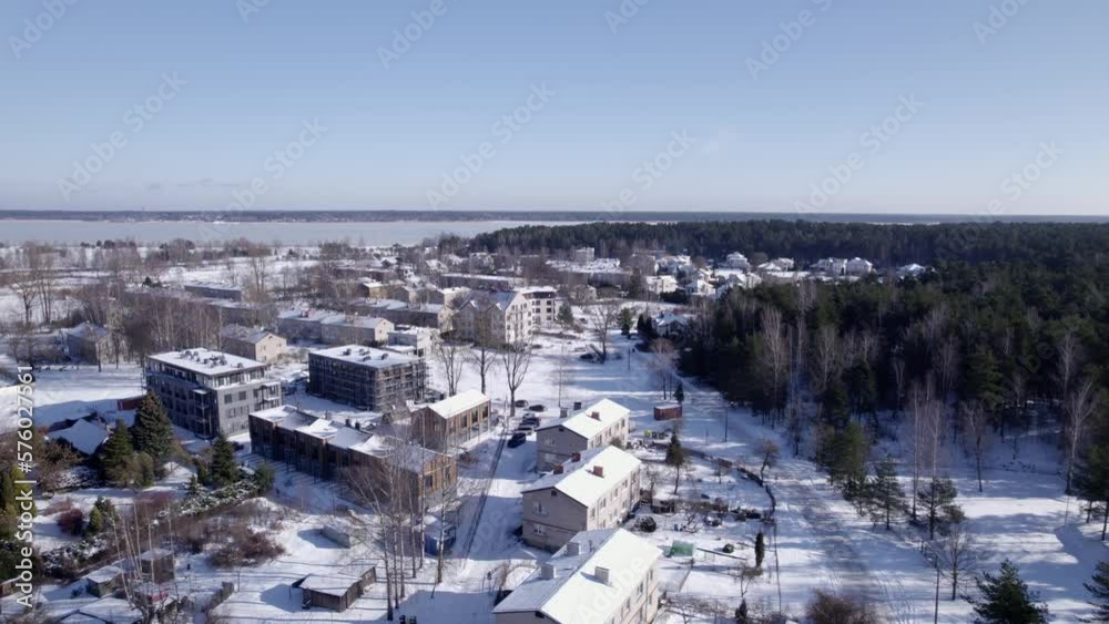 Winter drone view of old soviet buildings and blocks Winter drone view of old soviet buildings and blocks