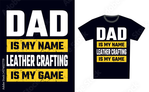 Leather Crafting T Shirt Design Template Vector