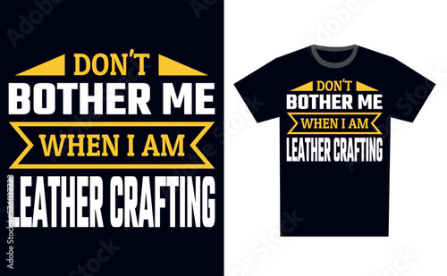 Leather Crafting T Shirt Design Template Vector