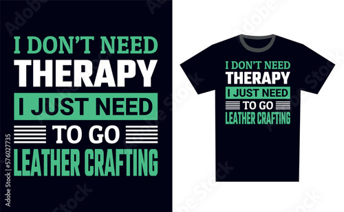 Leather Crafting T Shirt Design Template Vector