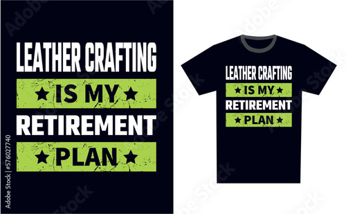 Leather Crafting T Shirt Design Template Vector