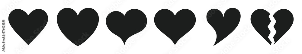 simple heart icon set simple heart icon set