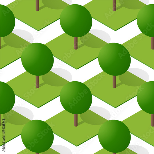 Seamless natural forest with trees park Repeating Tile