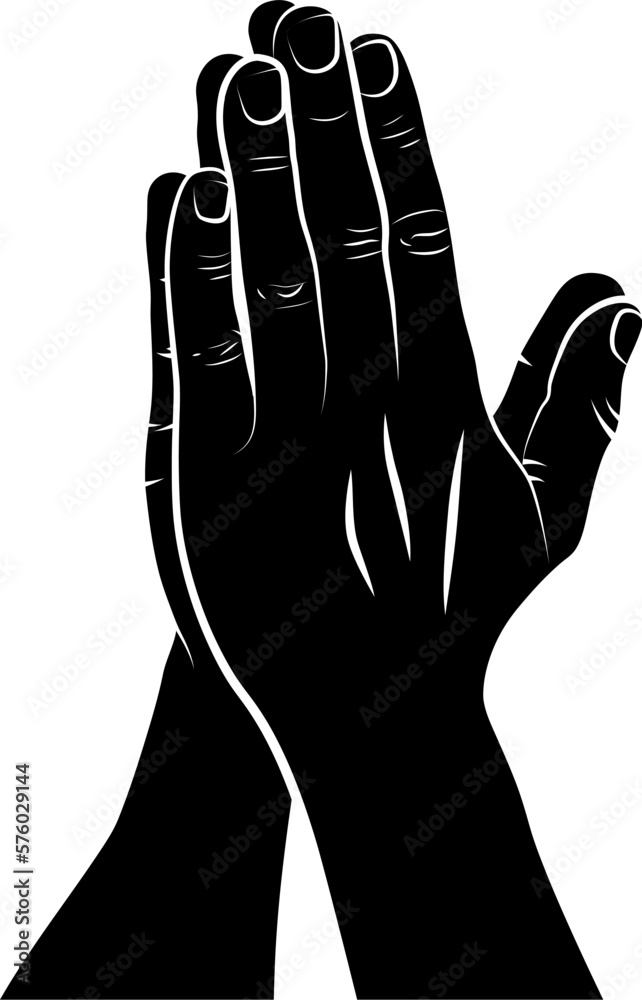 praying hands silhouette Stock Vector | Adobe Stock