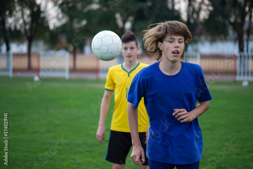Two boys on the soccer field © Vesna