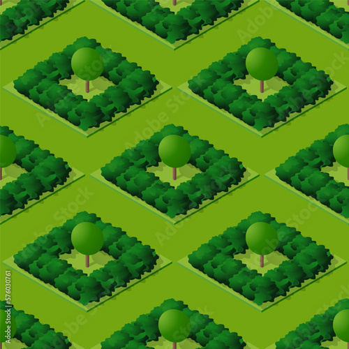 Seamless natural forest with trees park Repeating Tile