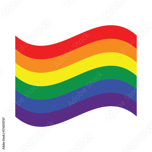 LGBT symbol, Pride, Freedom flag in rainbow colors. Vector isolated illustration on white background