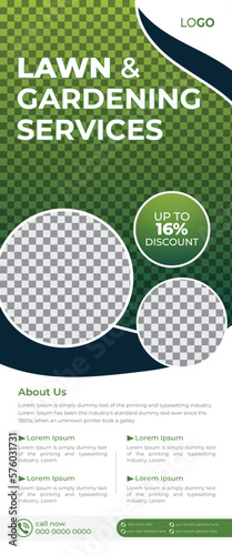 Lawn and Gardening Services Make World Green Roll up Banner Stand Template Design. Agricultural Farming Services Design Suitable for Gardening Business