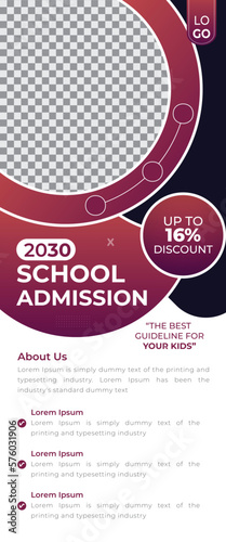 Ready to Print School College Admission Roll Up Banner Stand, Leaflet, Poster, Design Template Suitable for Exhibition