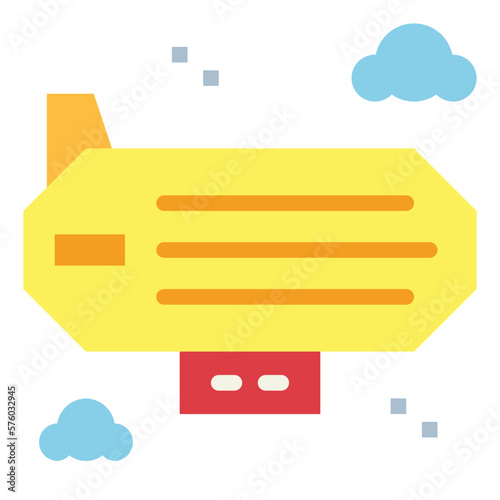 zeppelin flat icon style