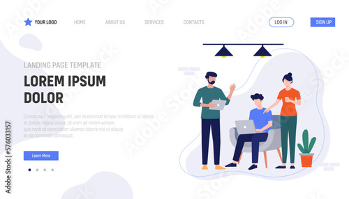 Web page design templates for data analysis,, consulting, social media marketing. Modern vector illustration concepts for website and mobile website development.. Modern vector flat illustration.