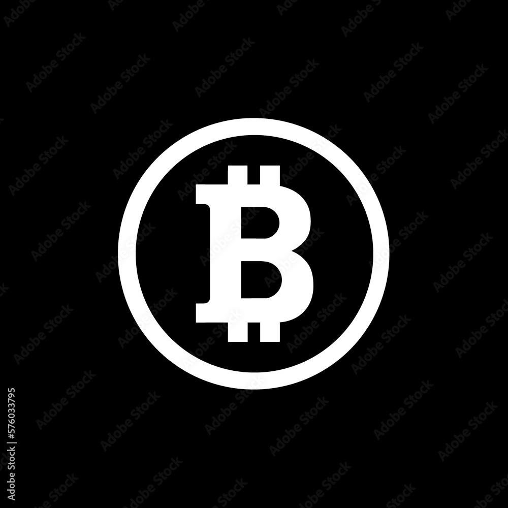 Bitcoin sign icon for internet money. Cryptocurrency symbol and coin image for use in web projects or mobile applications. Blockchain, isolated vector illustration on white background. Black and white Bitcoin sign icon for internet money. Cryptocurrency symbol and coin image for use in web projects or mobile applications. Blockchain, isolated vector illustration on white background. Black and white