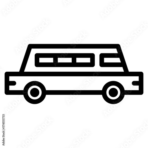 limousine line icon style