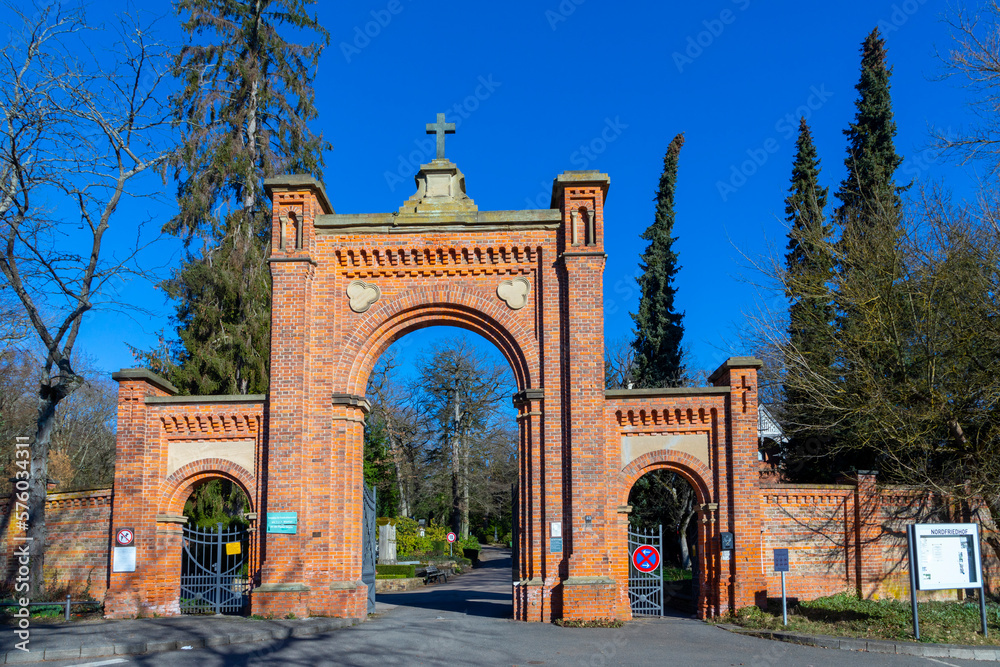 portal of North cemetery in Wiesbaden, portal of North cemetery in Wiesbaden,