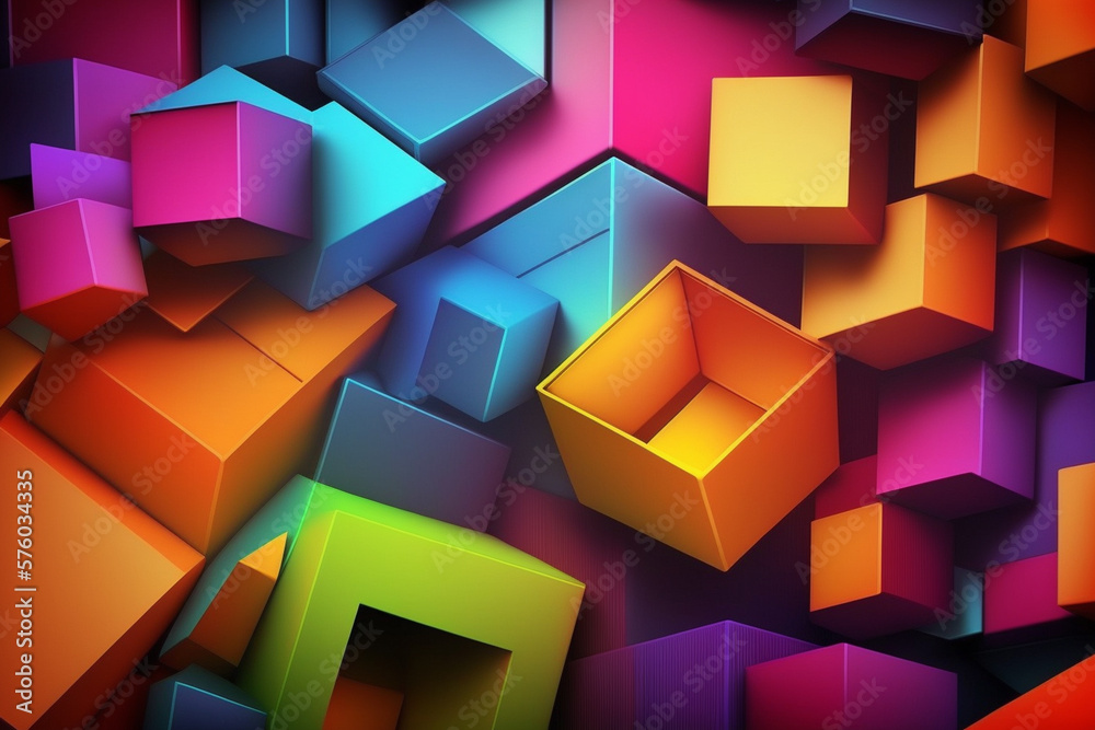 Colorful abstract cube background Colorful abstract cube background