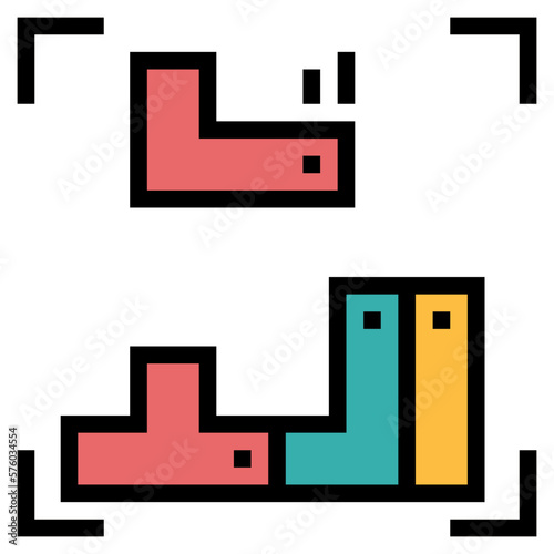tetris filled outline icon style