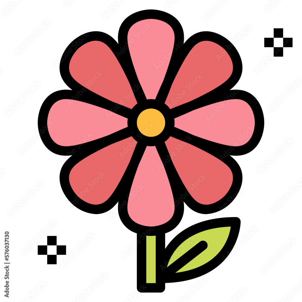 flowers filled outline icon style flowers filled outline icon style