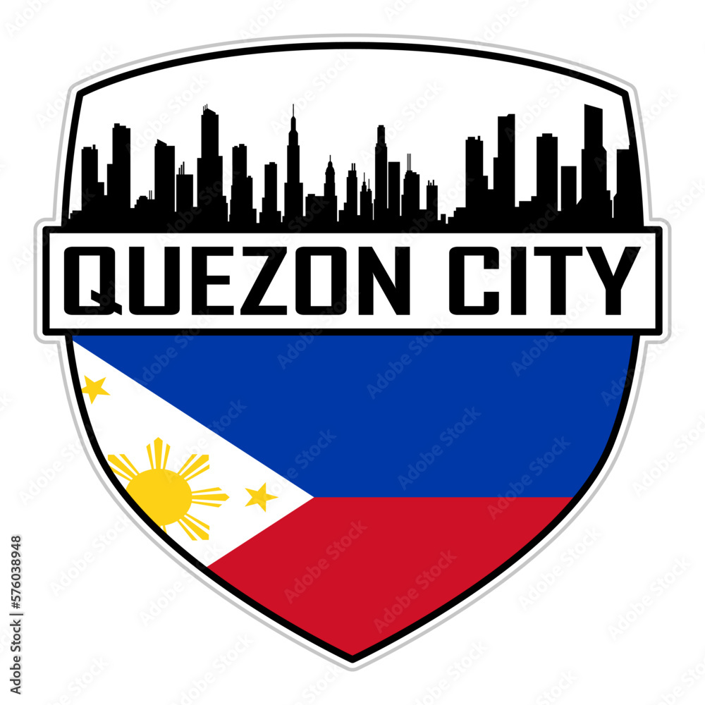 Quezon City Philippines Flag Skyline Silhouette Quezon City Philippines Lover Travel Souvenir