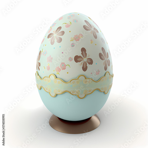 Easter egg isolated on white. Generative AI